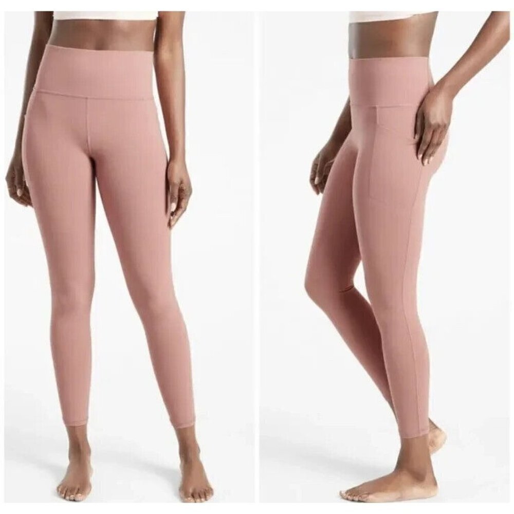 ATHLETA Salutation Stash Pocket II 7/8 Tight LT L T Blush Pink 531321